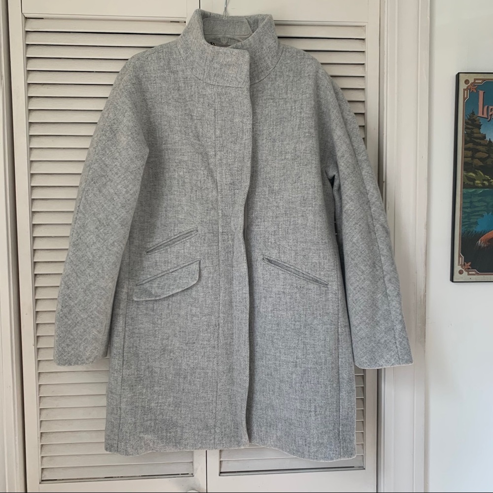 J.Crew gray wool stadium cloth coat